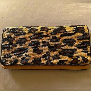 Beaded Clutch Purse~Neiman Marcus~Animal Print Design